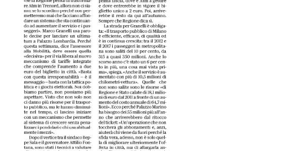 Il trasporto pubblico a Milano è forte e vuole crescere. Ma servono risorse. Che ci sono:  Regione Lombardia decida cosa vuol fare.