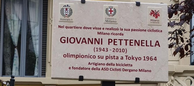A Dergano una targa per ricordare il campione di ciclismo Vanni Pettenella